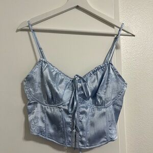 PacSun Light Blue Satin Crop Top